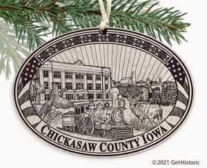 Chickasaw County Iowa Engraved Ornament