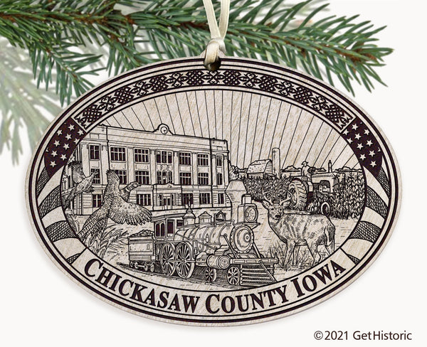 Chickasaw County Iowa Engraved Ornament