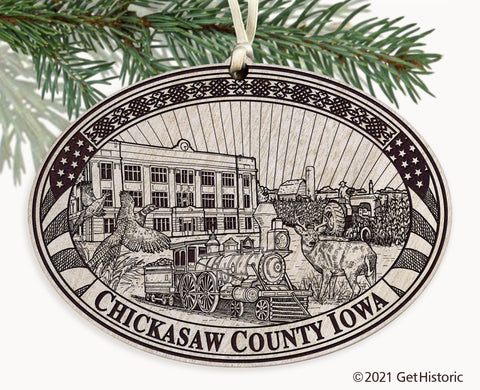 Chickasaw County Iowa Engraved Ornament