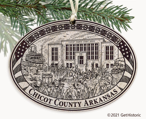 Chicot County Arkansas Engraved Ornament