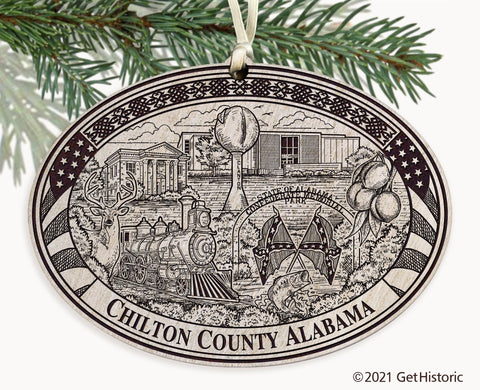 Chilton County Alabama Engraved Ornament