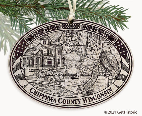 Chippewa County Wisconsin Engraved Ornament