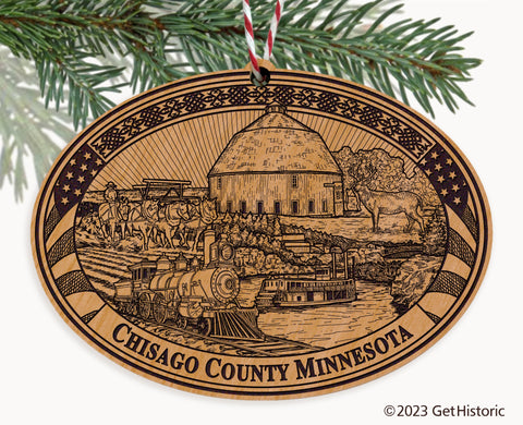 Chisago County Minnesota Engraved Natural Ornament