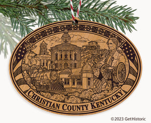 Christian County Kentucky Engraved Natural Ornament