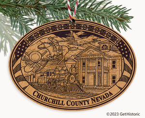 Churchill County Nevada Engraved Natural Ornament