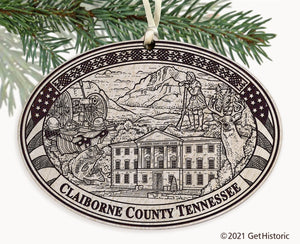 Claiborne County Tennessee Engraved Ornament