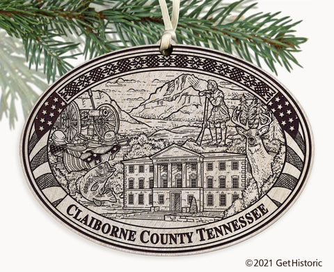 Claiborne County Tennessee Engraved Ornament