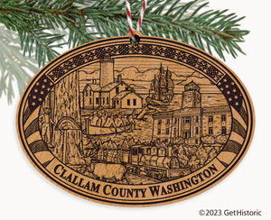 Clallam County Washington Engraved Natural Ornament