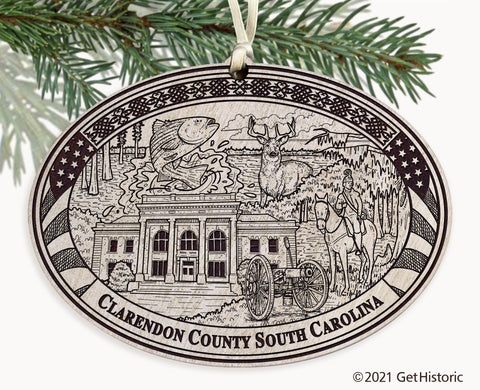 Clarendon County South Carolina Engraved Ornament