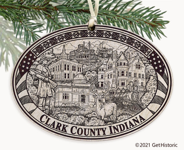 Clark County Indiana Engraved Ornament