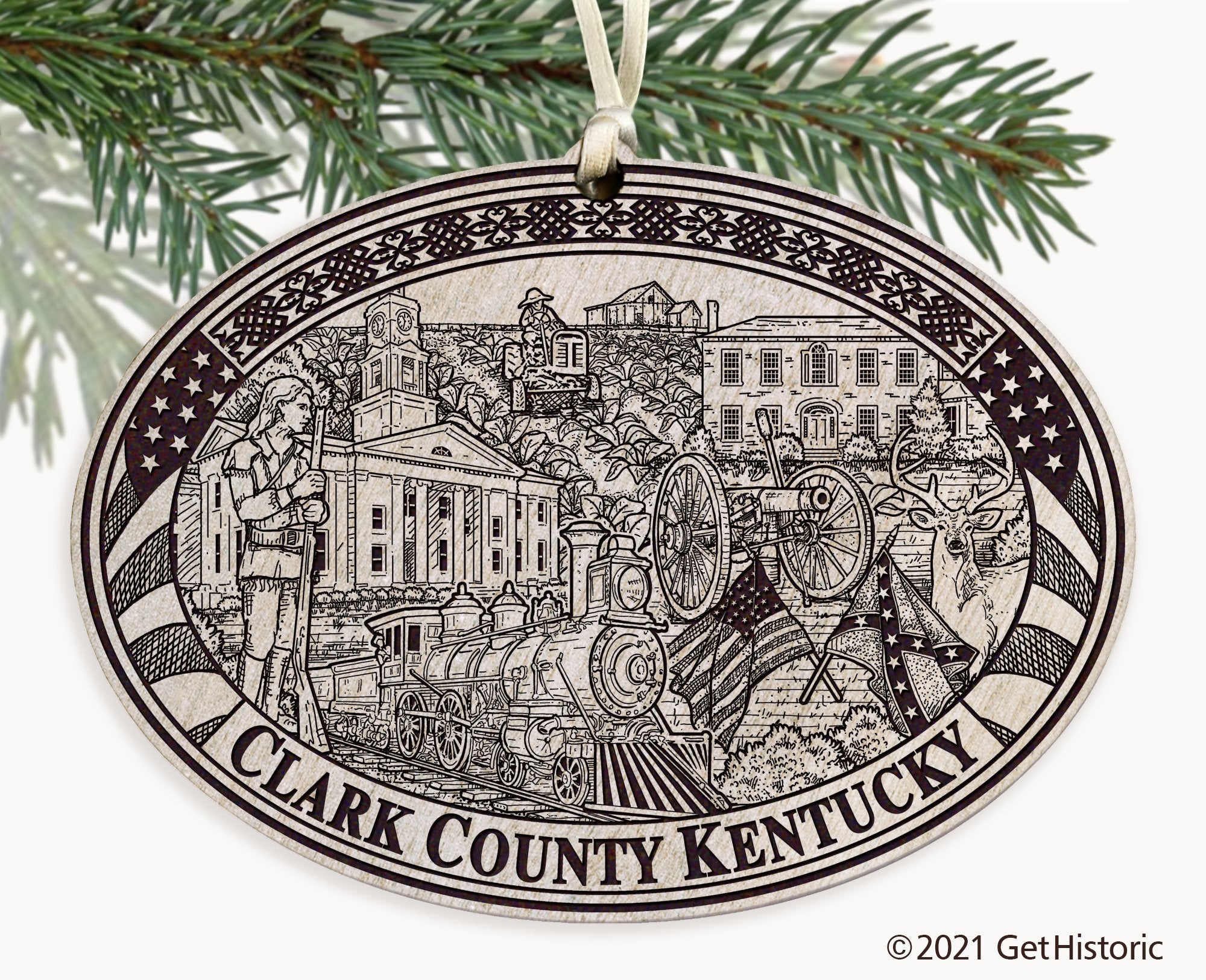 Clark County Kentucky Engraved Ornament