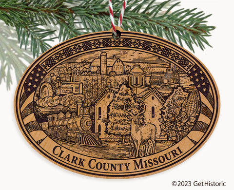 Clark County Missouri Engraved Natural Ornament