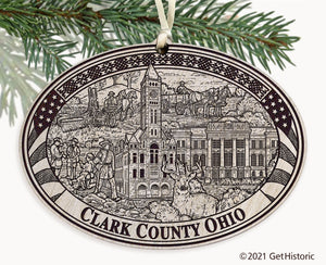 Clark County Ohio Engraved Ornament