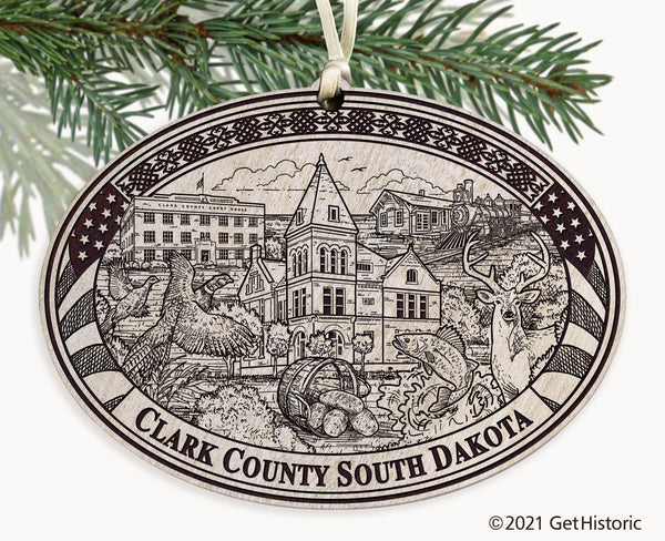 Clark County South Dakota Engraved Ornament