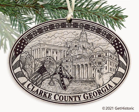 Clarke County Georgia Engraved Ornament