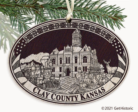 Clay County Kansas Engraved Ornament