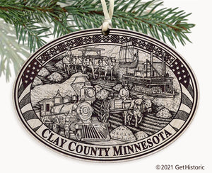 Clay County Minnesota Engraved Ornament