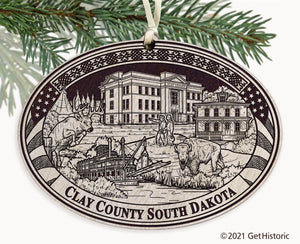 Clay County South Dakota Engraved Ornament