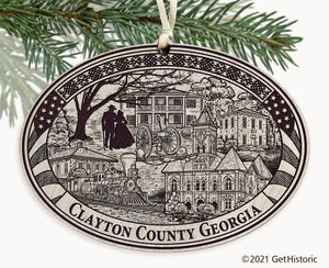 Clayton County Georgia Engraved Ornament