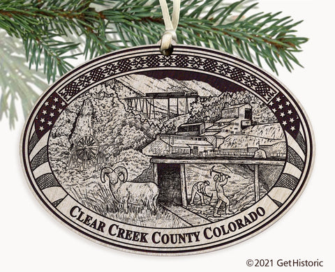 Clear Creek County Colorado Engraved Ornament