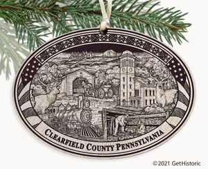 Clearfield County Pennsylvania Engraved Ornament