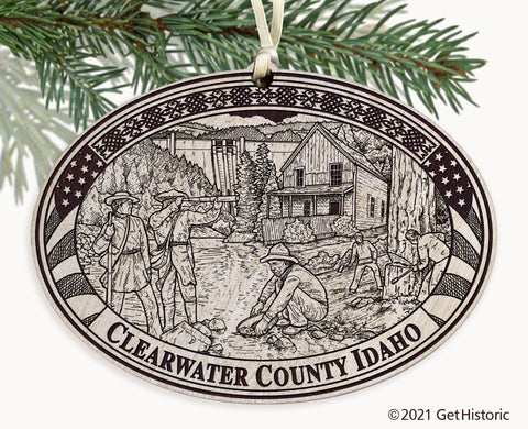 Clearwater County Idaho Engraved Ornament