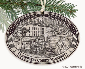 Clearwater County Minnesota Engraved Ornament
