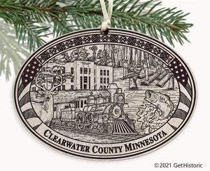 Clearwater County Minnesota Engraved Ornament