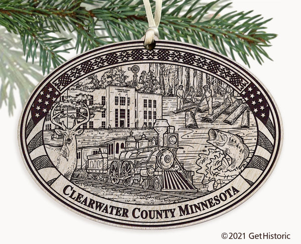 Clearwater County Minnesota Engraved Ornament