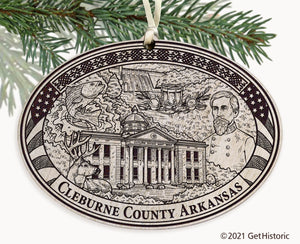 Cleburne County Arkansas Engraved Ornament