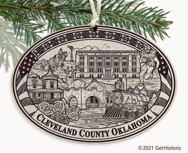 Cleveland County Oklahoma Engraved Ornament