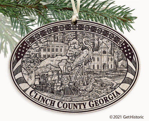 Clinch County Georgia Engraved Ornament