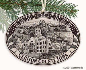 Clinton County Iowa Engraved Ornament