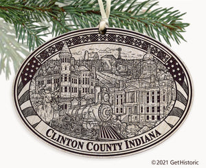 Clinton County Indiana Engraved Ornament