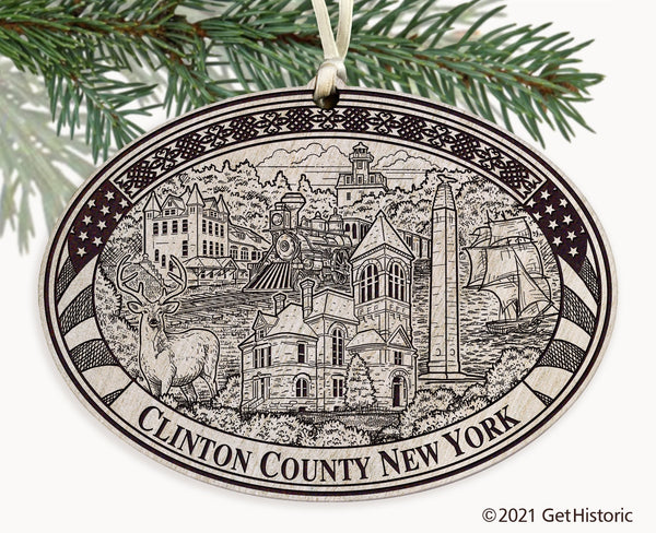 Clinton County New York Engraved Ornament
