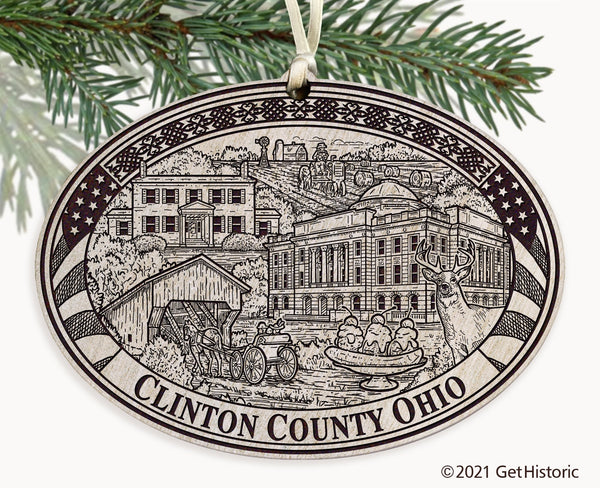 Clinton County Ohio Engraved Ornament