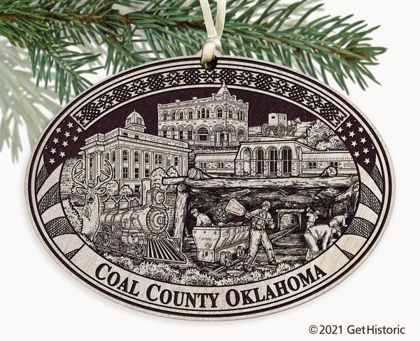 Coal County Oklahoma Engraved Ornament