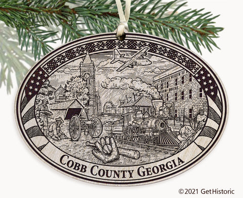 Cobb County Georgia Engraved Ornament
