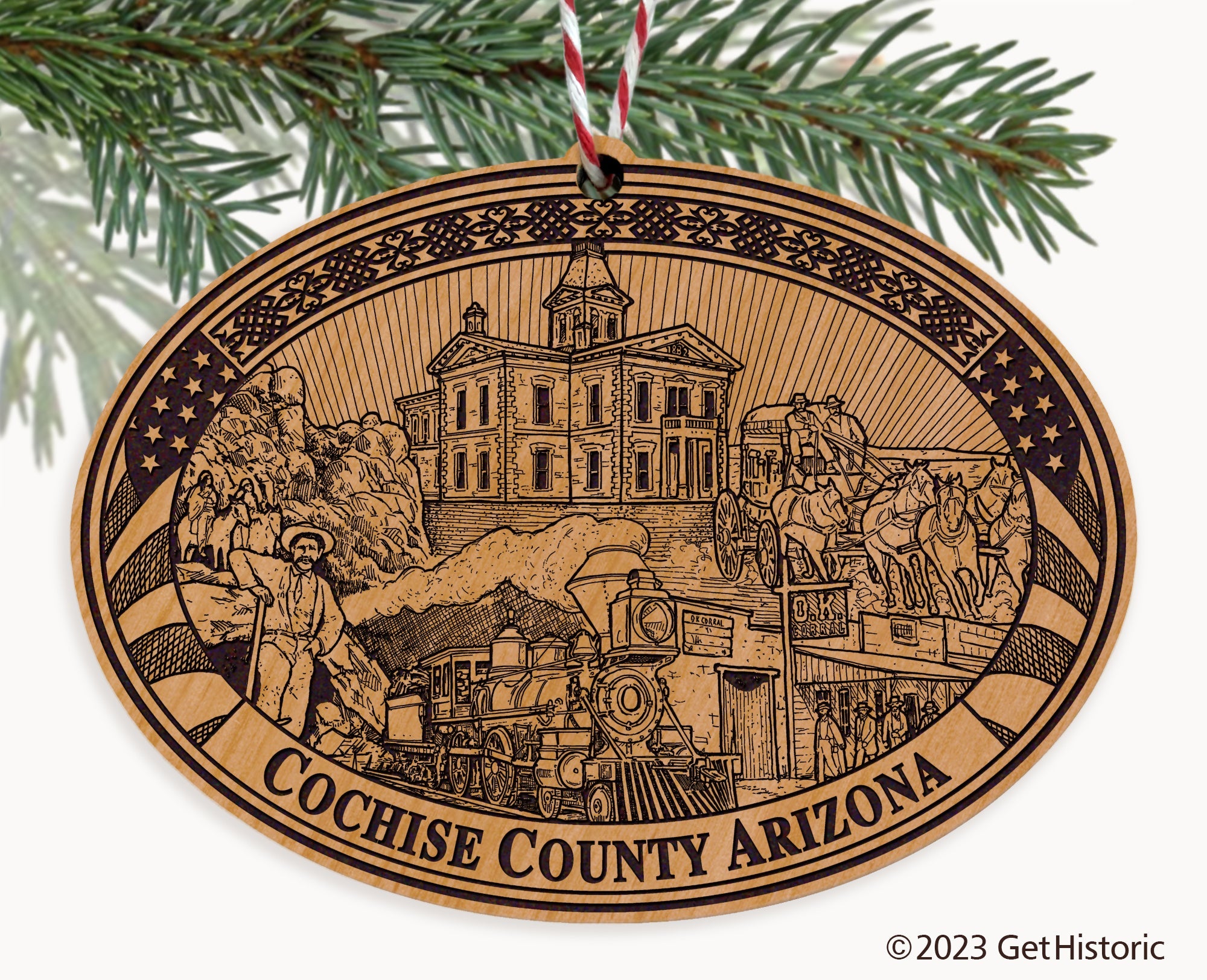 Cochise County Arizona Engraved Natural Ornament