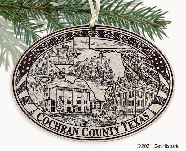 Cochran County Texas Engraved Ornament