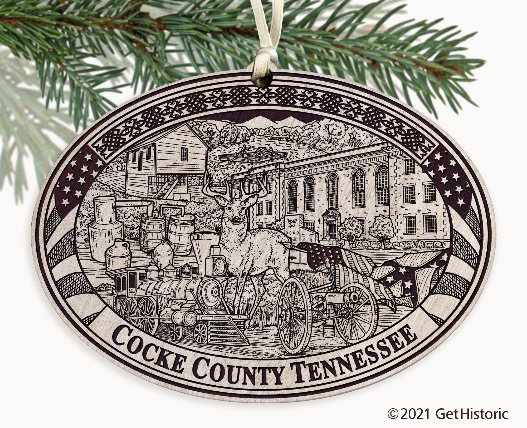 Cocke County Tennessee Engraved Ornament