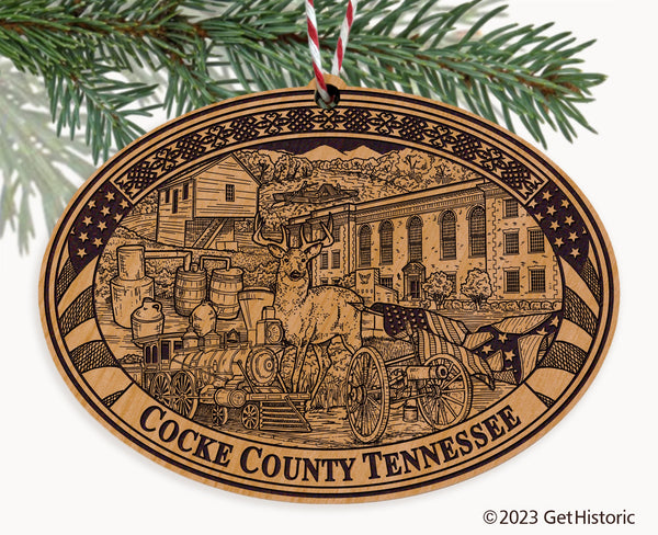 Cocke County Tennessee Engraved Natural Ornament
