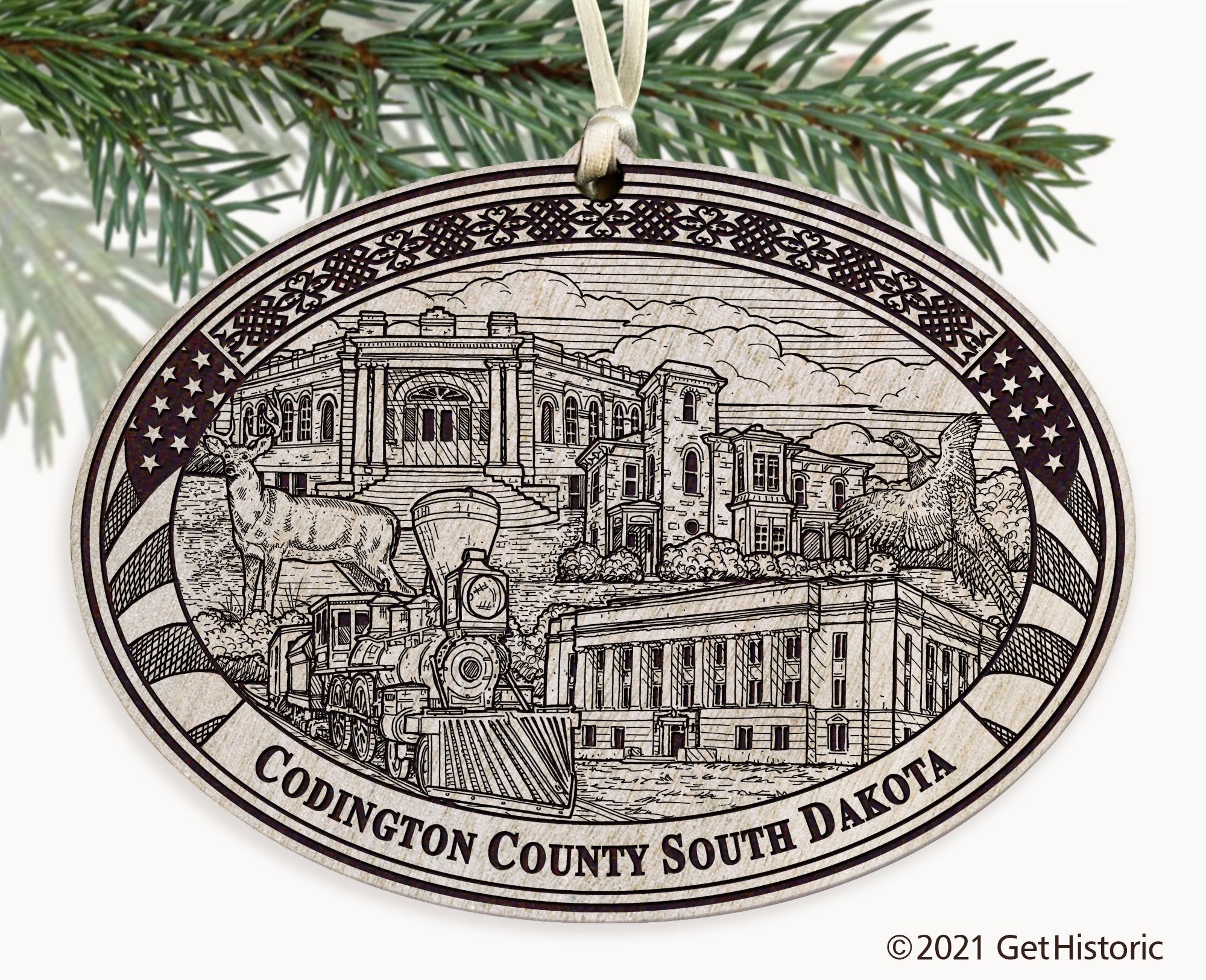 Codington County South Dakota Engraved Ornament