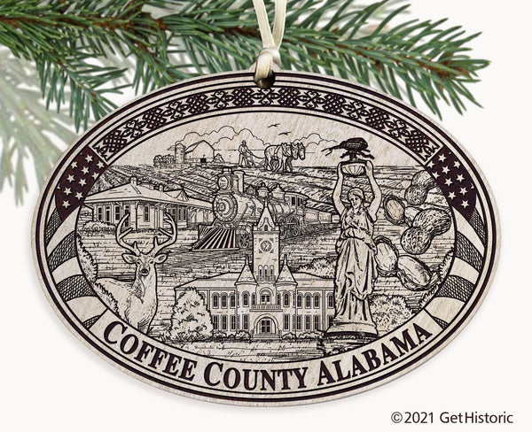 Coffee County Alabama Engraved Ornament