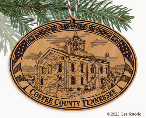 Coffee County Tennessee Engraved Natural Ornament