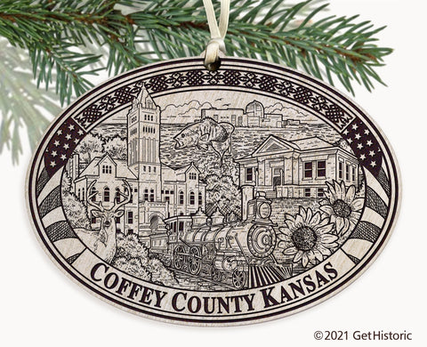Coffey County Kansas Engraved Ornament