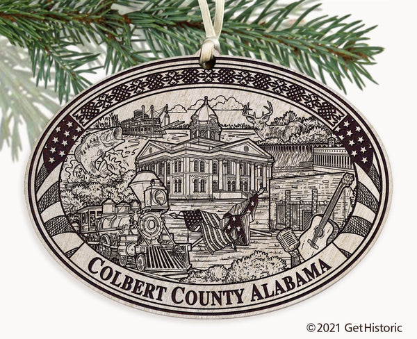 Colbert County Alabama Engraved Ornament