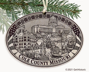 Cole County Missouri Engraved Ornament