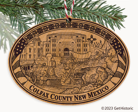 Colfax County New Mexico Engraved Natural Ornament