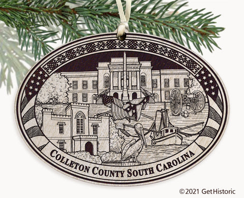Colleton County South Carolina Engraved Ornament